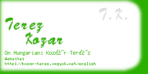 terez kozar business card